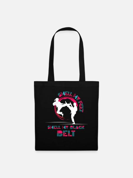 Sentir mes pieds Sentir mon karaté ceinture noire - Sac en tissu - noir