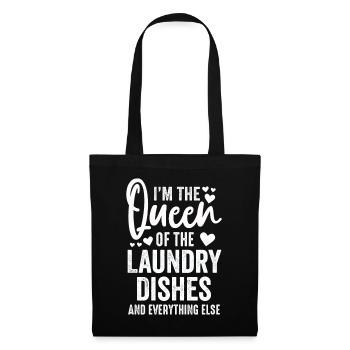 Reine de la lessive, de la vaisselle et de tout le reste - Sac en tissu - noir - Devant
