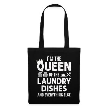 Reine de la lessive, de la vaisselle et de tout le reste - Sac en tissu - noir - Devant