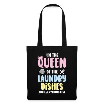 Reine de la lessive, de la vaisselle et de tout le reste - Sac en tissu - noir - Devant