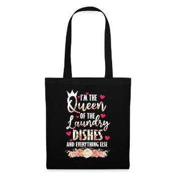 Reine de la lessive, de la vaisselle et de tout le reste - Sac en tissu - noir - Devant
