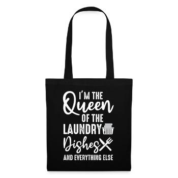 Reine de la lessive, de la vaisselle et de tout le reste - Sac en tissu - noir - Devant