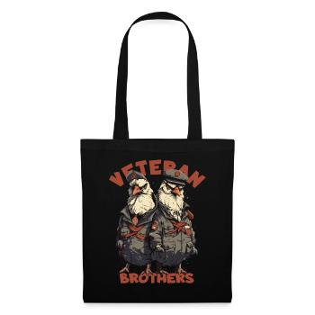 Cartoon Chicken: Rooster, Soldier, Veteran, Brothers - Tote Bag - black - Front