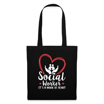 Travailleur social c’est un travail de cœur travailleur social - Sac en tissu - noir - Devant