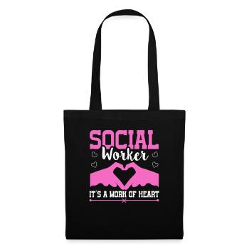 Travailleur social c’est un travail de cœur travailleur social - Sac en tissu - noir - Devant