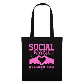 Social Worker Its A Work of Heart Social Worker - Tote Bag - black - Front