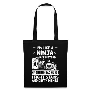Comme une femme au foyer ninja - Sac en tissu - noir - Devant
