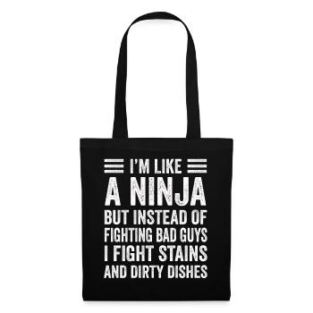 Comme une femme au foyer ninja - Sac en tissu - noir - Devant