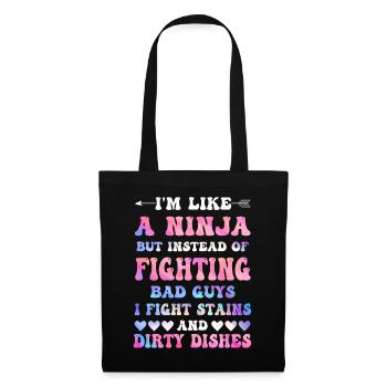 Comme une femme au foyer ninja - Sac en tissu - noir - Devant