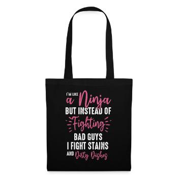Comme une femme au foyer ninja - Sac en tissu - noir - Devant