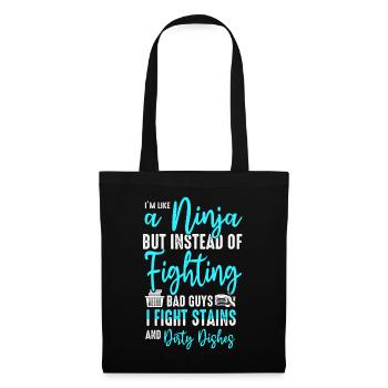 Comme une femme au foyer ninja - Sac en tissu - noir - Devant