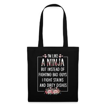 Comme une femme au foyer ninja - Sac en tissu - noir - Devant