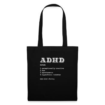 TDAH - Sac en tissu - noir - Devant