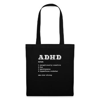 TDAH TDAH Cadeau de déficit de l’attention - Sac en tissu - noir - Devant