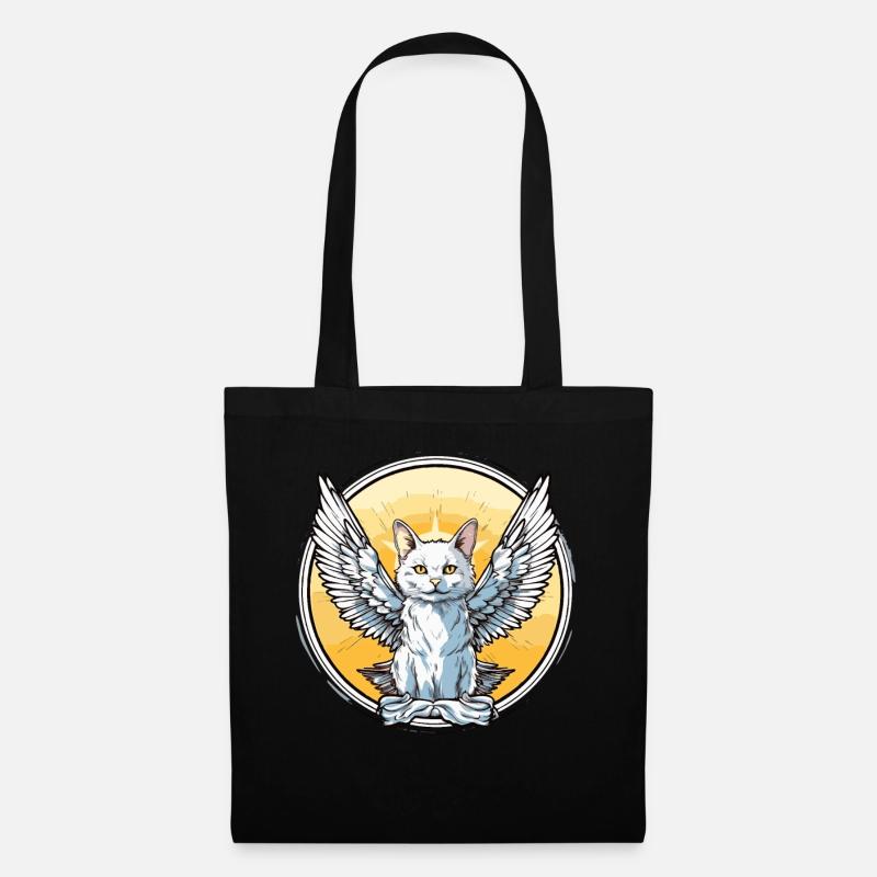 Chat avec des ailes - Sac en tissu - noir