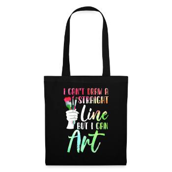 Je ne peux pas tracer une ligne droite mais je peux Art - Sac en tissu - noir - Devant