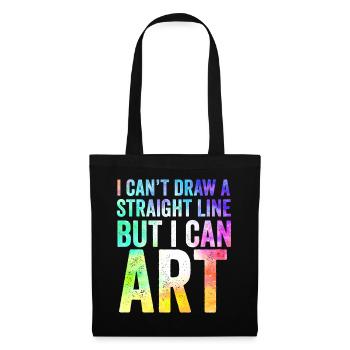 Je ne peux pas tracer une ligne droite mais je peux Art - Sac en tissu - noir - Devant