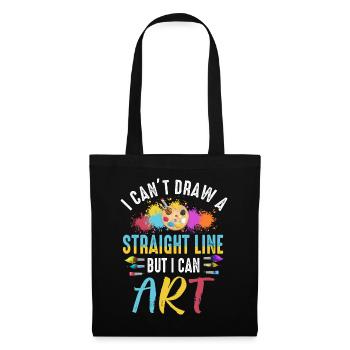 Je ne peux pas tracer une ligne droite mais je peux Art - Sac en tissu - noir - Devant