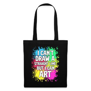 Je ne peux pas tracer une ligne droite mais je peux Art - Sac en tissu - noir - Devant
