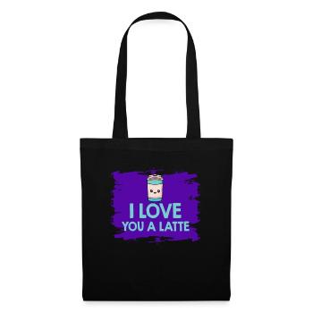 Ich liebe dich Eine Latte Pärchen Romanze - Stoffbeutel - Schwarz - Vorne