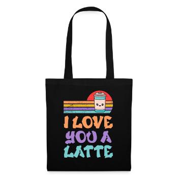 Ich liebe dich Eine Latte Pärchen Romanze - Stoffbeutel - Schwarz - Vorne