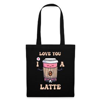 Ich liebe dich Eine Latte Pärchen Romanze - Stoffbeutel - Schwarz - Vorne