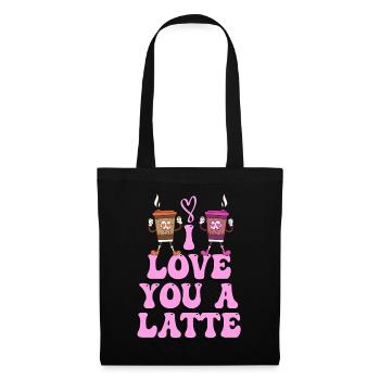 Ich liebe dich Eine Latte Pärchen Romanze - Stoffbeutel - Schwarz - Vorne