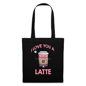 Ich liebe dich Eine Latte Pärchen Romanze - Stoffbeutel - Schwarz - Vorne