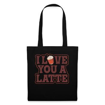 Ich liebe dich Eine Latte Pärchen Romanze - Stoffbeutel - Schwarz - Vorne