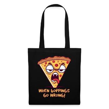 Quand les garnitures tournent mal: tranche de pizza dégoûtante - Sac en tissu - noir - Devant