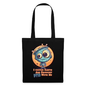 Cute little alien – earth causes trauma - Tote Bag - black - Front