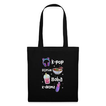 Bubble Tea Boba Tea Kawaii Geschenk - Stoffbeutel - Schwarz - Vorne