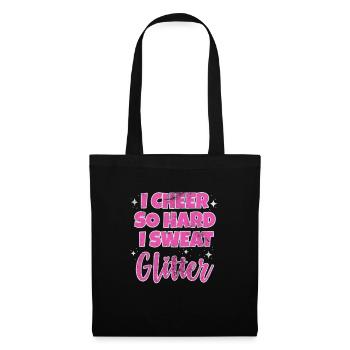Cheerleader Cheerleading Sport Gymnastik Geschenk - Stoffbeutel - Schwarz - Vorne