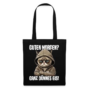 Guten Morgen ganz dünnes Eis! Mitarbeiter Katzen - Stoffbeutel - Schwarz - Vorne