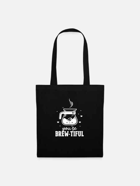 Kaffee Koffein Espresso Barista Geschenk - Stoffbeutel - Schwarz