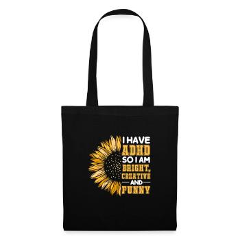 TDAH TDAH Cadeau de déficit de l’attention - Sac en tissu - noir - Devant