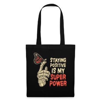 Rester positif est mon superpouvoir - Sac en tissu - noir - Devant