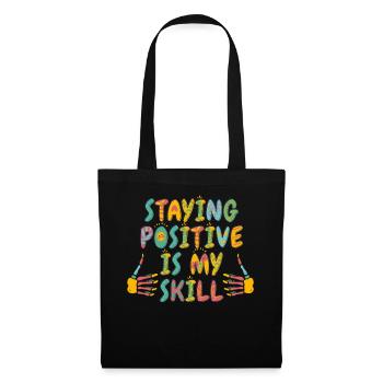 Positiv zu bleiben ist meine Kunst - Stoffbeutel - Schwarz - Vorne