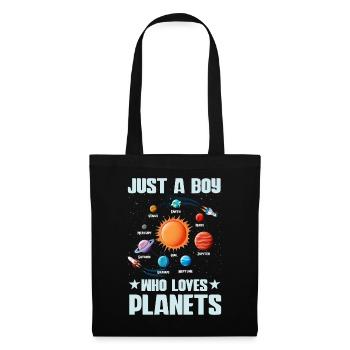 Nur ein Junge, der das Sonnensystem der Planeten liebt - Stoffbeutel - Schwarz - Vorne