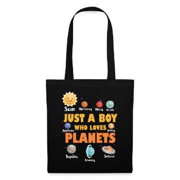 Juste un garçon qui aime les planètes du système solaire - Sac en tissu - noir - Devant