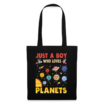 Juste un garçon qui aime les planètes du système solaire - Sac en tissu - noir - Devant