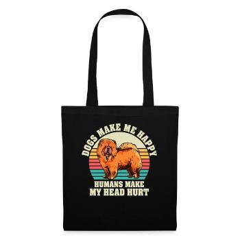 Les chiens me rendent heureux humain me font mal à la tête Doglove - Sac en tissu - noir - Devant