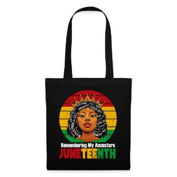Juneteenth 1865 Gedenken an meine Vorfahren - Stoffbeutel - Schwarz - Vorne