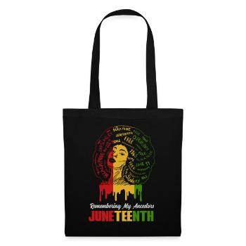 Juneteenth 1865 Gedenken an meine Vorfahren - Stoffbeutel - Schwarz - Vorne