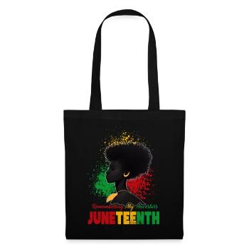 Juneteenth 1865 Gedenken an meine Vorfahren - Stoffbeutel - Schwarz - Vorne