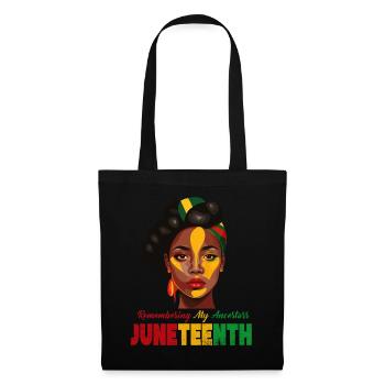 Juneteenth 1865 Gedenken an meine Vorfahren - Stoffbeutel - Schwarz - Vorne