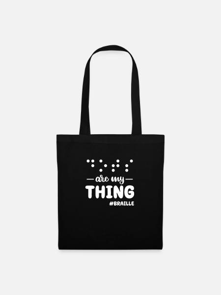 Braille Braille Blind Gift - Sac en tissu - noir