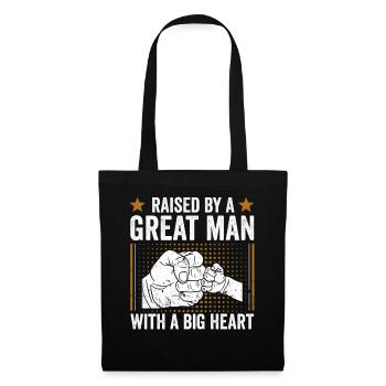 Élevé par un grand homme au grand cœur Fête des pères - Sac en tissu - noir - Devant