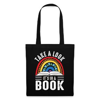 Jetez un coup d’œil C’est dans un rat de bibliothèque de lecture de livre - Sac en tissu - noir - Devant