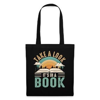 Jetez un coup d’œil C’est dans un rat de bibliothèque de lecture de livre - Sac en tissu - noir - Devant